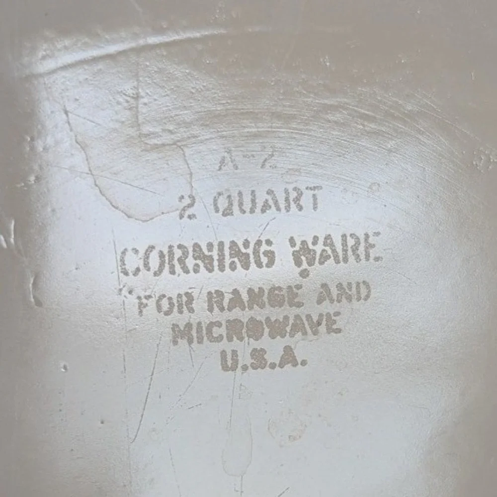 Vintage Corning Ware Casserole Dish 2qt White Blue Cornflower A-2-B Glass Lid